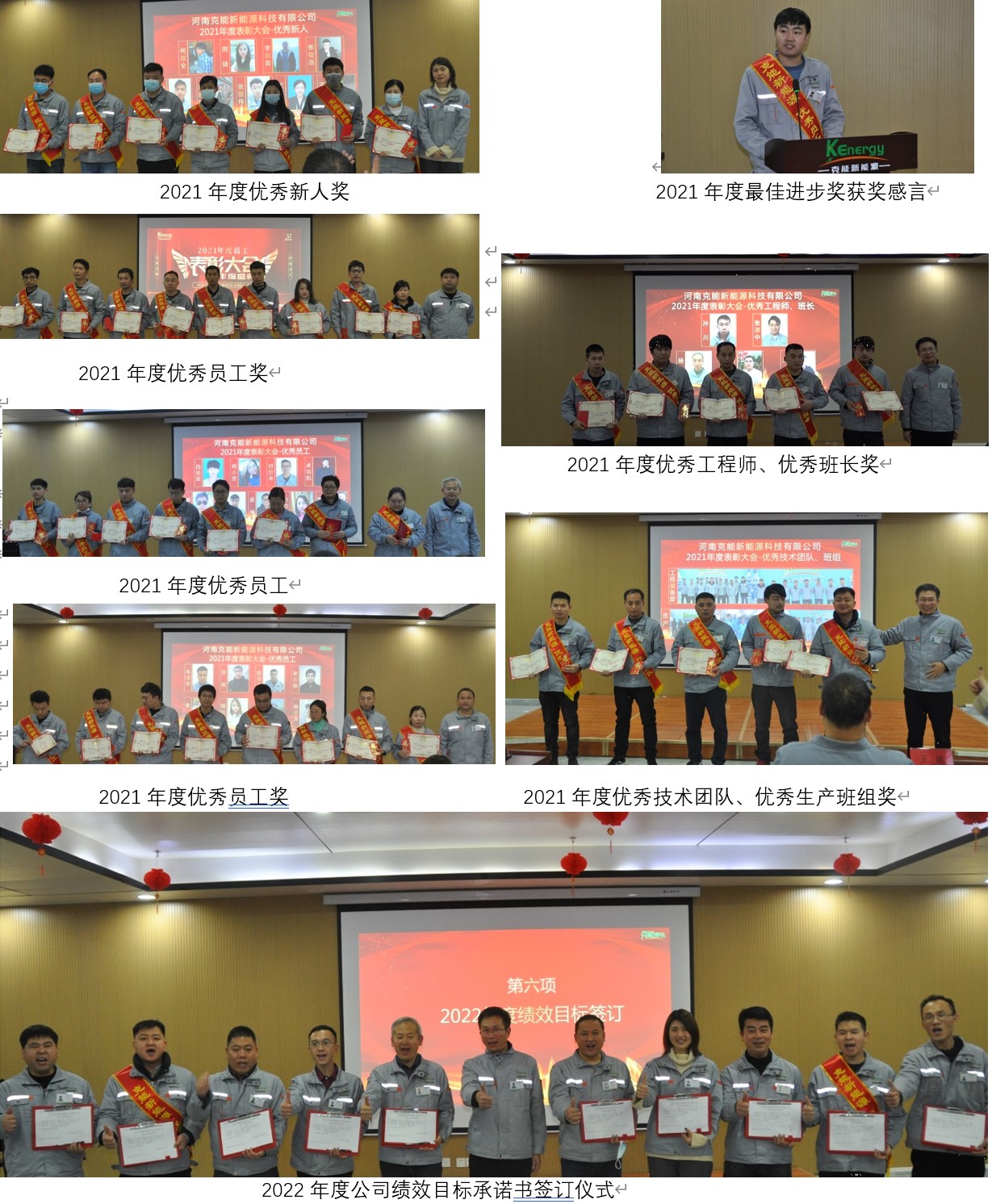 克能(néng)新能(néng)源舉行(xíng)2021年(nián)度總結表彰暨2022年(nián)度績效簽約儀式（2022年(nián)1月(yuè)30日(rì)）
